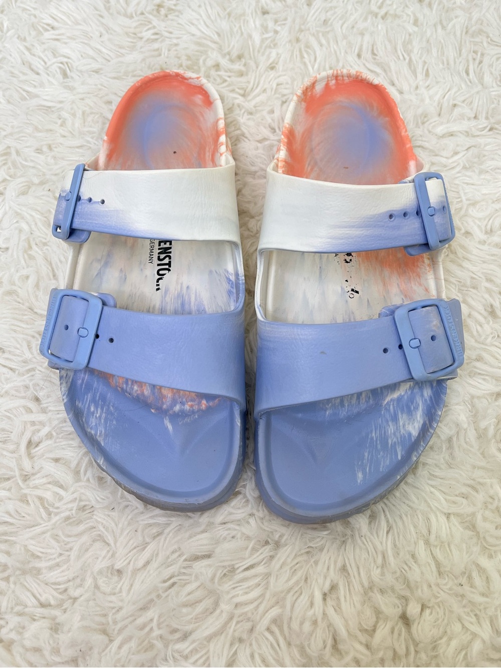 Birkenstock Arizona EVA Sandals Size 39 Marbled Tie Dye